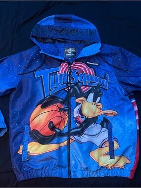 Members Only Blue Tune Squad Daffy Duck Windbreaker